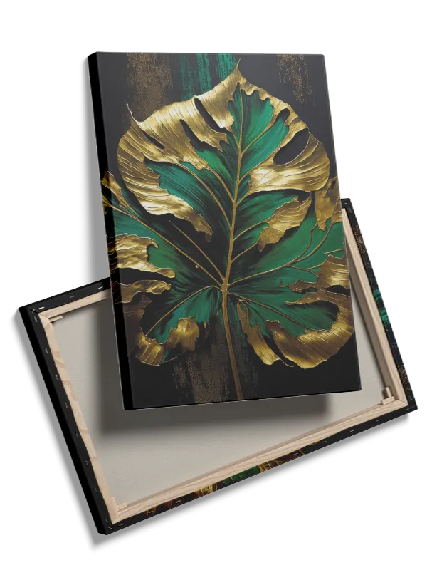 Golden Tropical Leaf Plakat