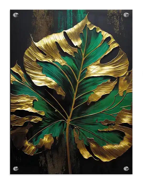 Golden Tropical Leaf Plakat