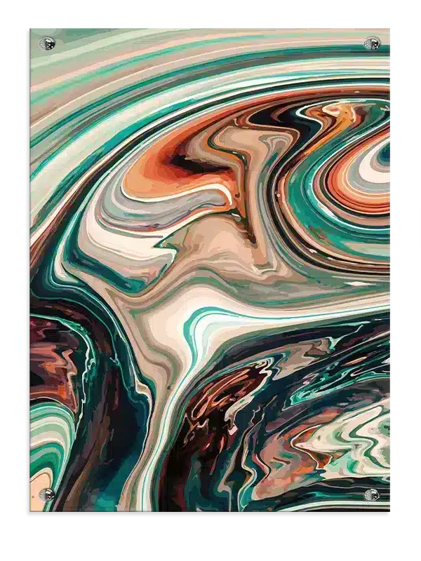 Emerald Swirl Contours Plakat