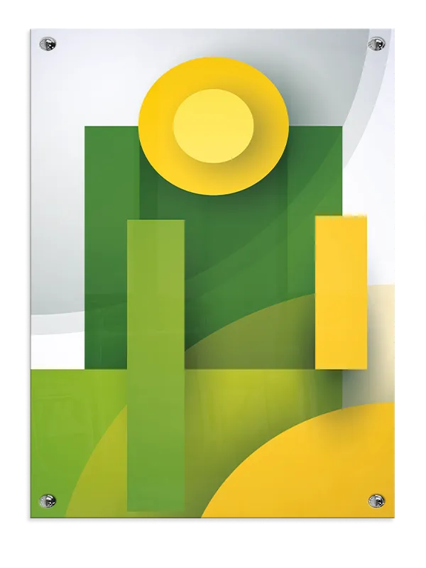 Sunlit Green Geometry Plakat
