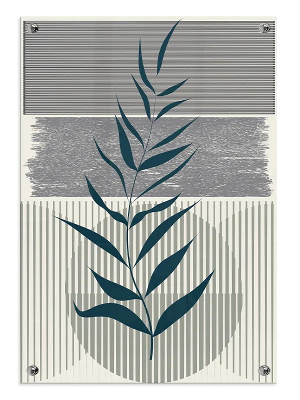 Linear Leaf Silhouette Plakat