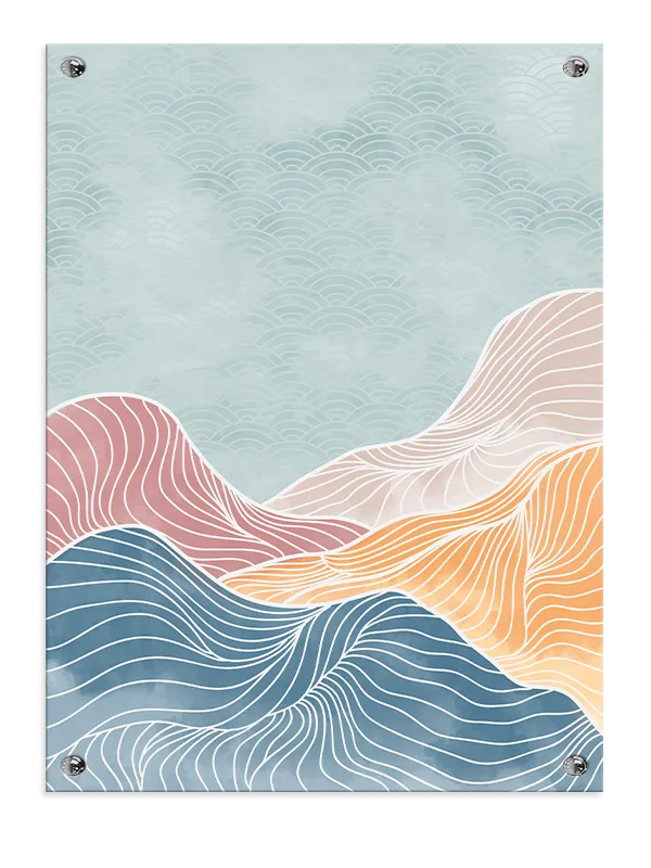 Curved Contour Waves Plakat