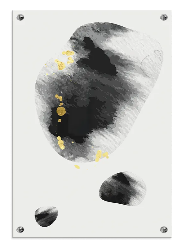 Black Ink Gold Splatter Plakat