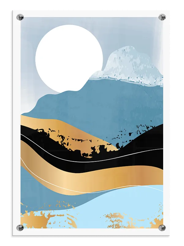 Golden Blue Landscape Plakat