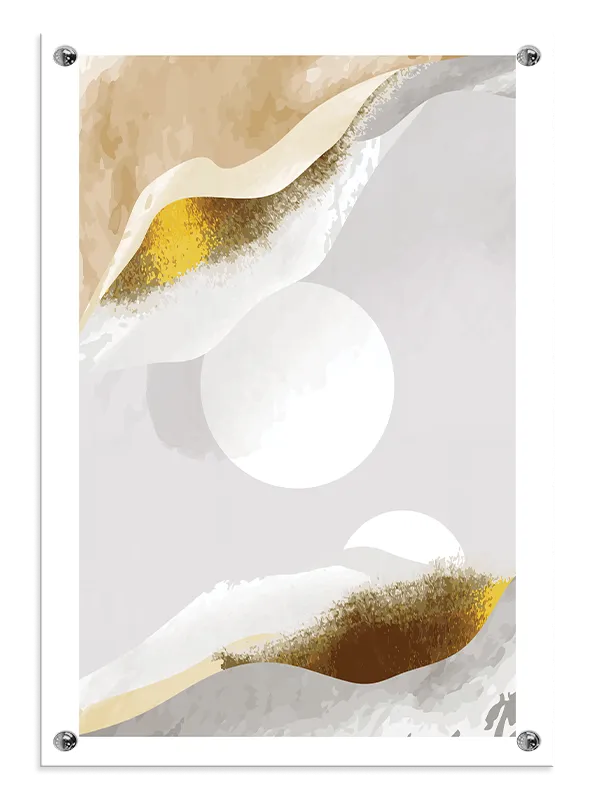Golden Abstract Waves Plakat