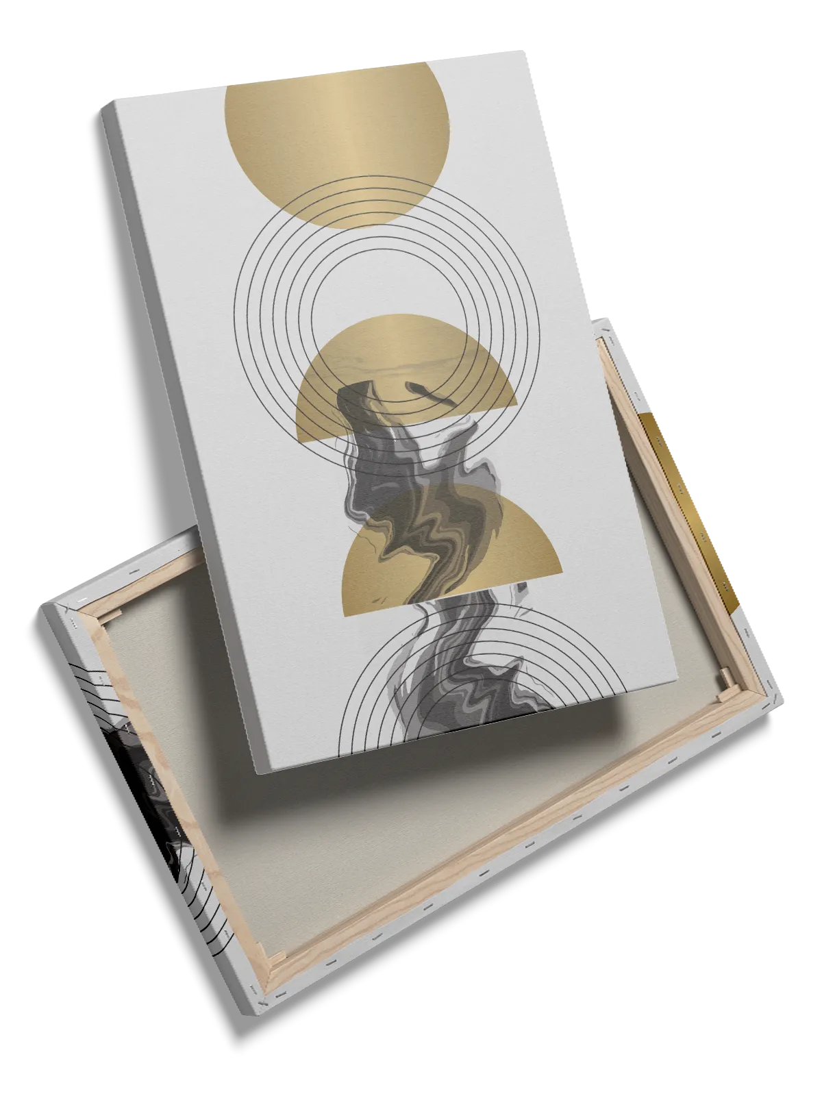 Golden Geometric Waves Plakat