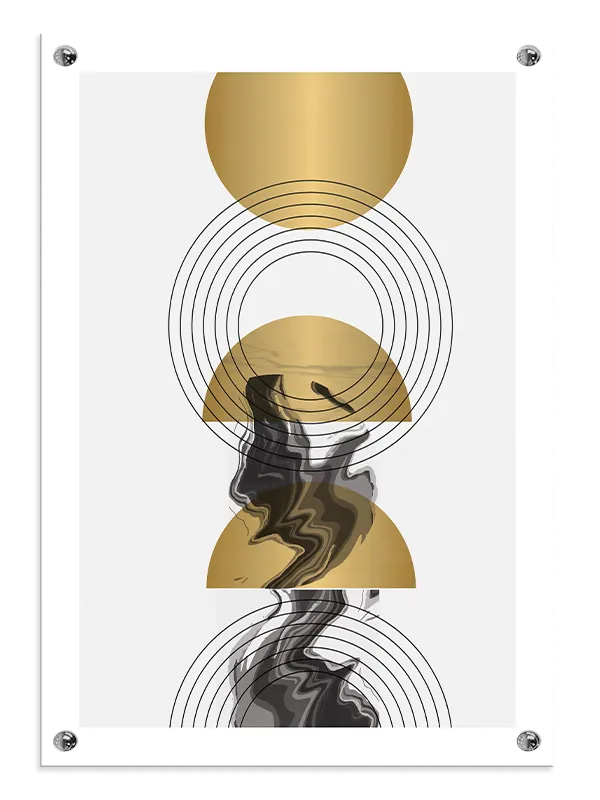Golden Geometric Waves Plakat