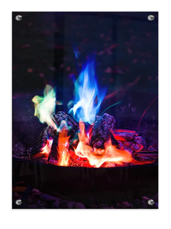 Farverige Lejrbålsflammer Plakat