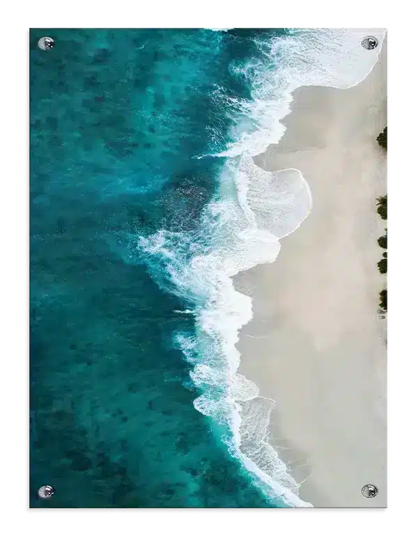 Turkis Kystlinje Ved Strand Plakat