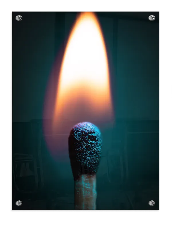 Tændstikflamme Nærbillede Plakat