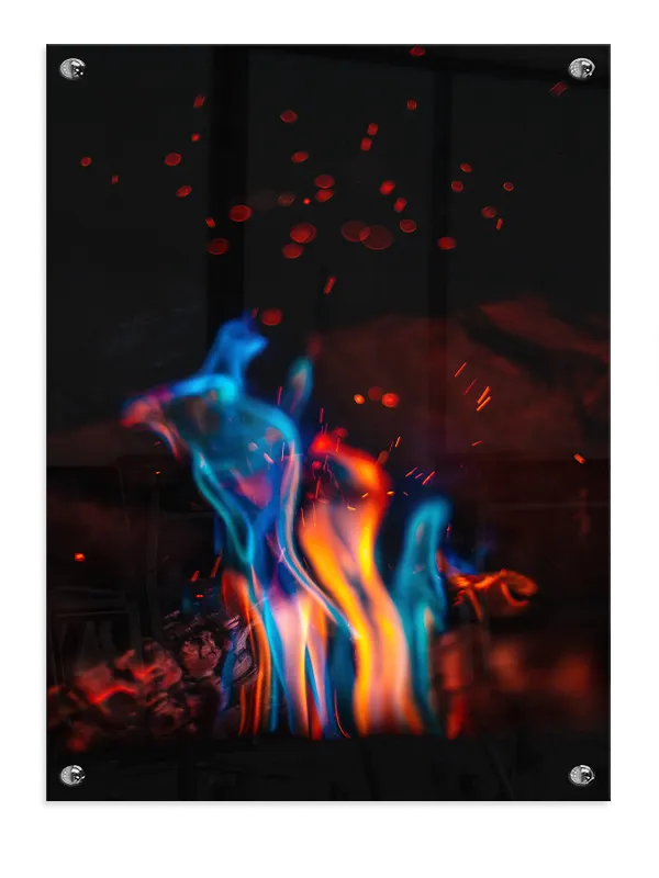 Farverige Flammer Plakat