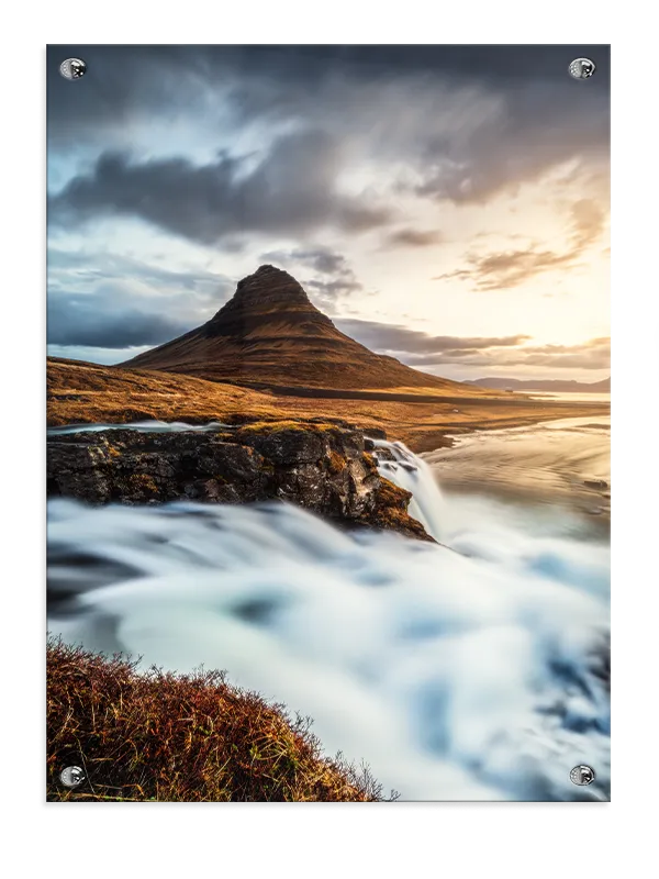 Bjergtop Ved Solnedgang Plakat