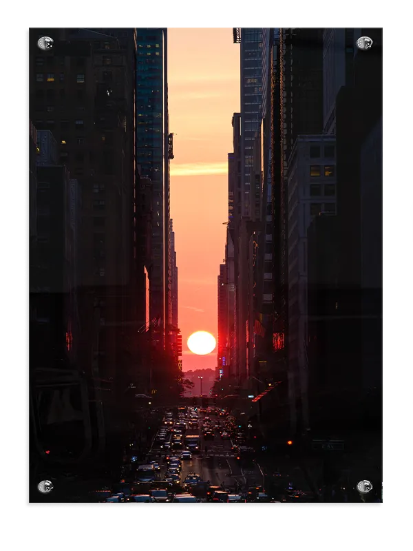 Solnedgang i Byens Gader Plakat