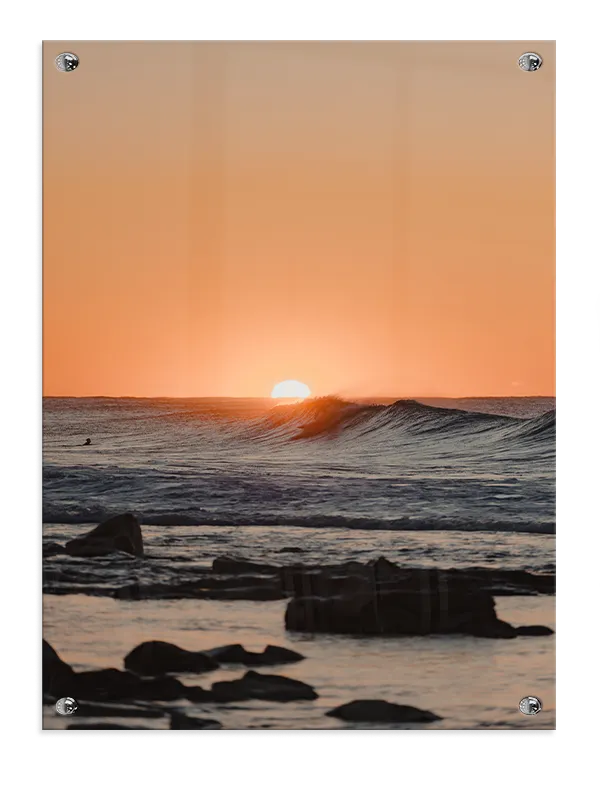 Solnedgang Over Havets Bølger Plakat