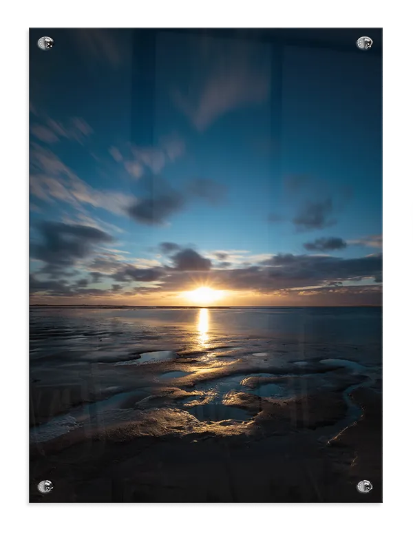 Kystsolnedgang Med Refleksion Plakat