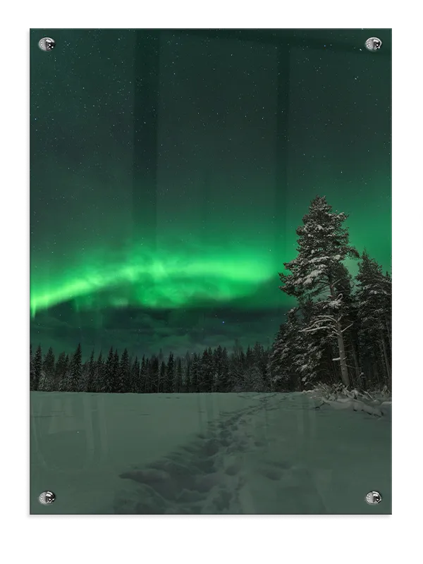 Nordlys Over Vinterlandskab Plakat
