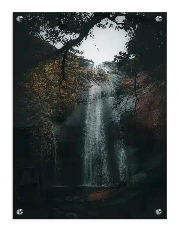 Efterårsvandfald i Skov Plakat