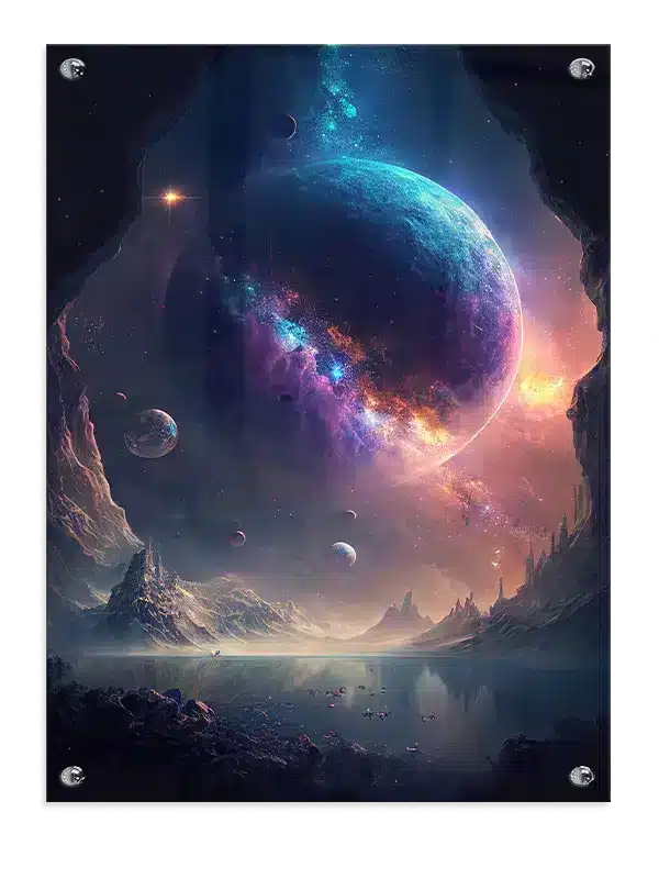 Kosmisk Planet Over Spejlsø