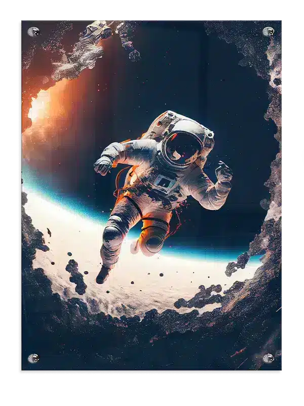 Astronaut Over Jordens Horisont
