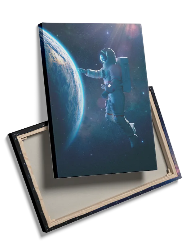 Astronaut Svæver Mod Jorden