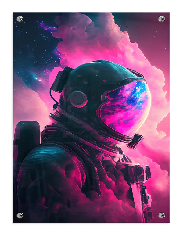 Astronaut i Pink Nebula