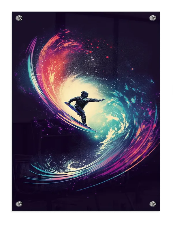 Grafisk Snowboarder i Neonhvirvel