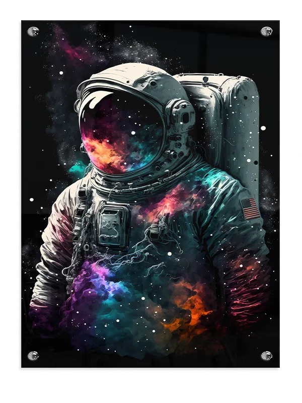 Astronaut med Kosmisk Nebula
