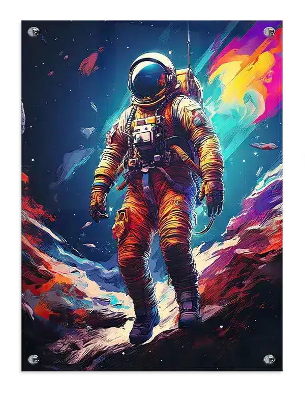 Astronaut i Farverigt Rummørke