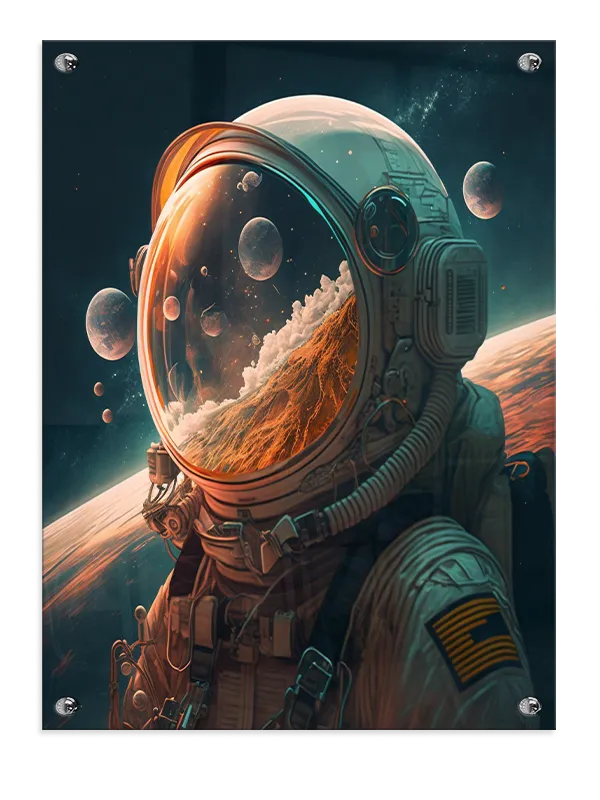 Grafisk Astronaut med Planetrefleksion