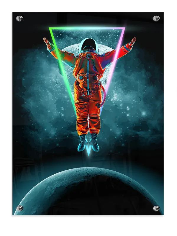 Svævende Astronaut i Neon