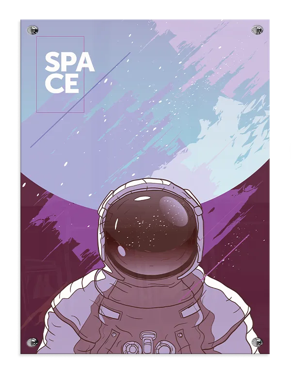 Grafisk Astronaut Under Pastelrummet