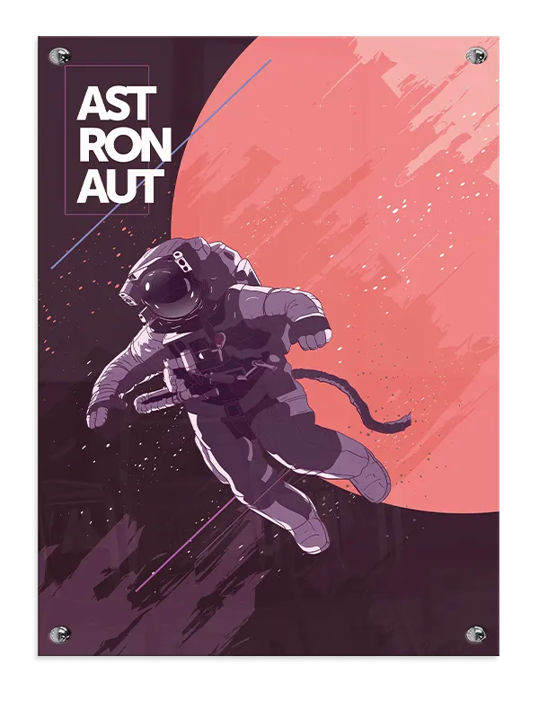 Astronaut ved Rosa Planet