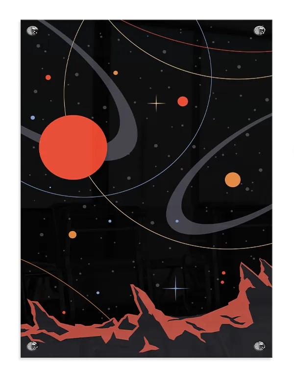 Rød Planet Over Fremmed Landskab