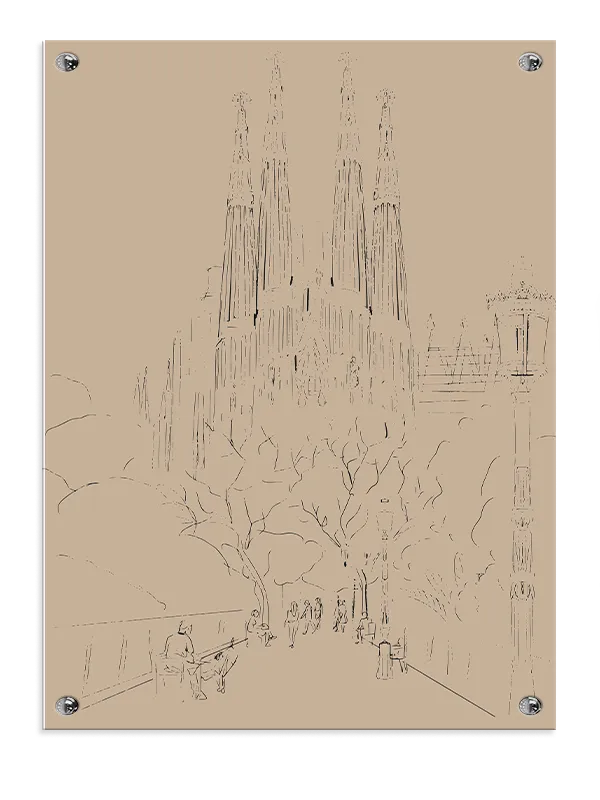 Barcelona Urban Sketch Artwork