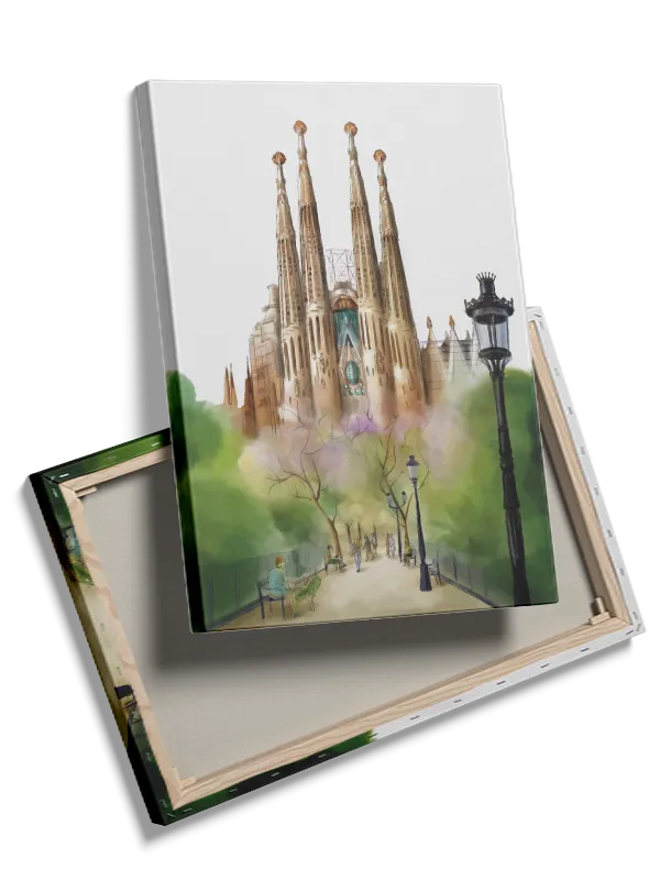 Barcelona Architectural Landmark Illustration