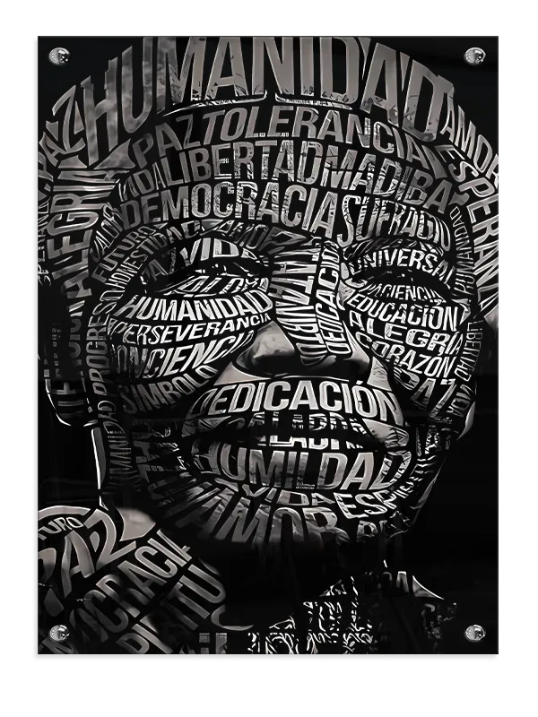 Inspirerende Mandela Typografi