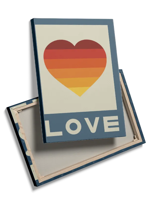 Hjerte striber tekst med typografi farvefelter