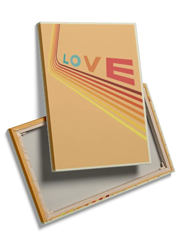 Ordet love med typografi striber farveflader