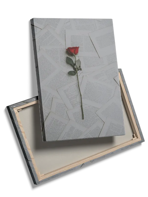 Rose bogsider med typografi collage tekstur