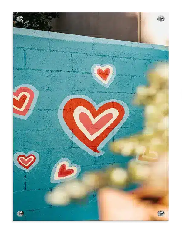 Hjerter mur graffiti med mønster tekstur