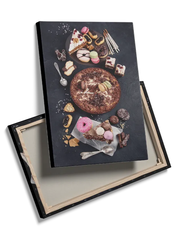 Kagermakronerdonutchokolade med krummerglasurserveringsfad tekstur