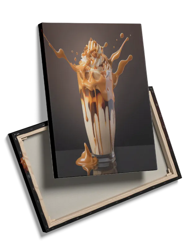 Milkshake glas flødeskum karamelsauce med stænk