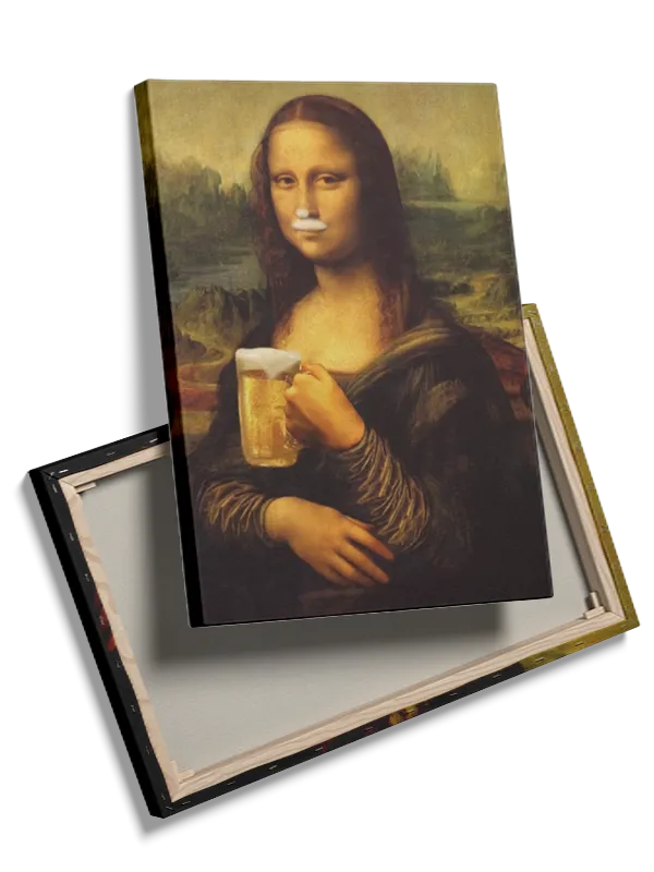 Mona Lisa med ølglas