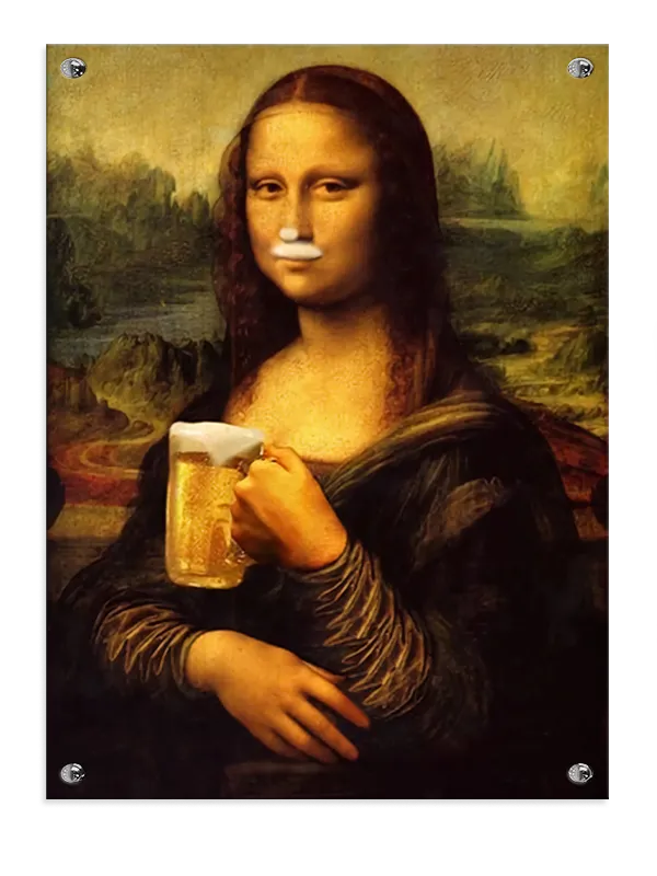 Mona Lisa med ølglas
