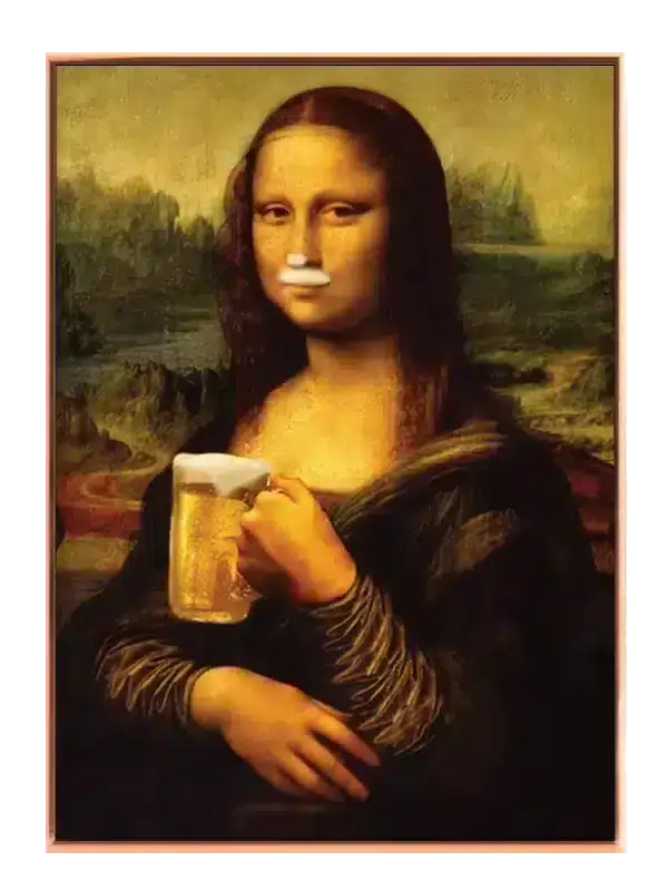 Mona Lisa med ølglas