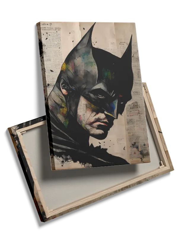 Batman Portræt med Avisbaggrund