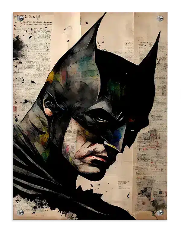Batman Portræt med Avisbaggrund