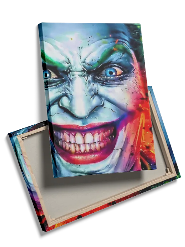 Intenst Joker Portræt i Neon