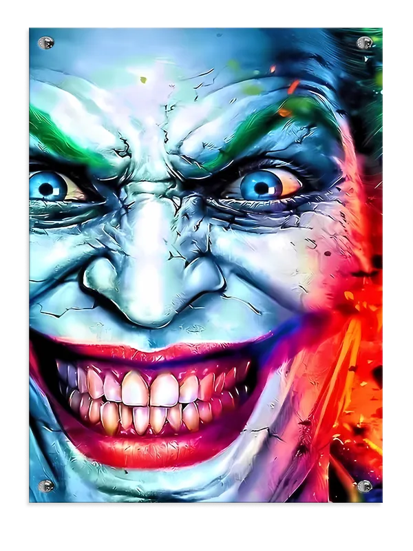 Intenst Joker Portræt i Neon