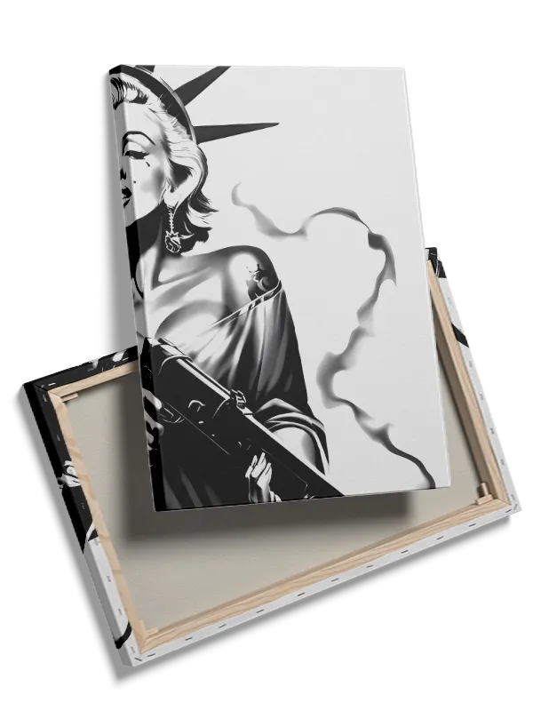 Grafisk Monokrom Frihedsgudinde Pinup